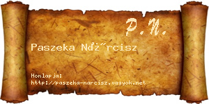 Paszeka Nárcisz névjegykártya